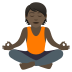 🧘🏿 person in lotus position: dark skin tone display on JoyPixels